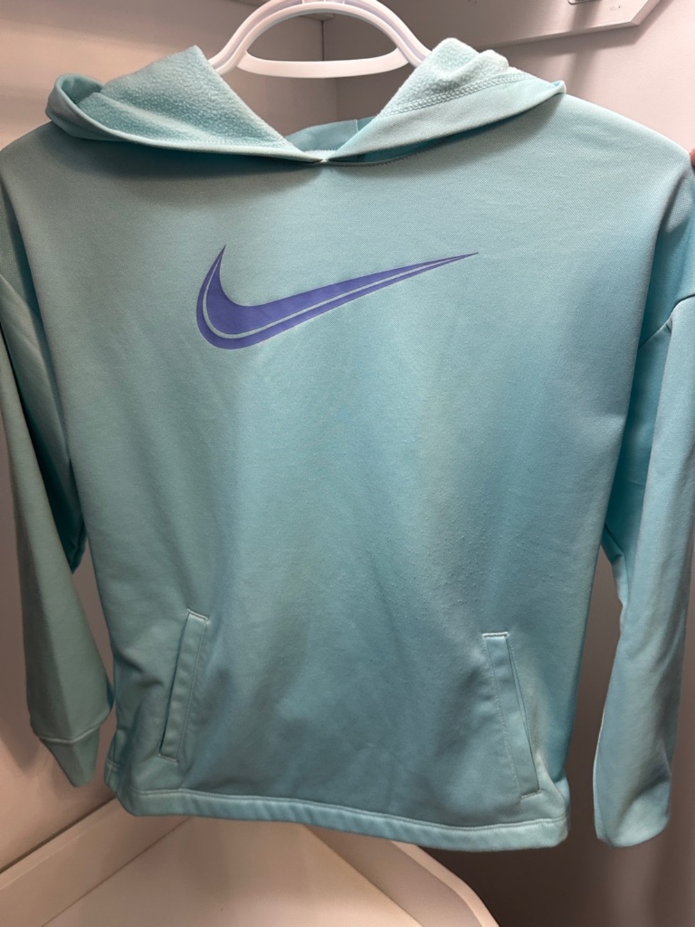 Nike light blue Hoodie with Lavender Swoosh